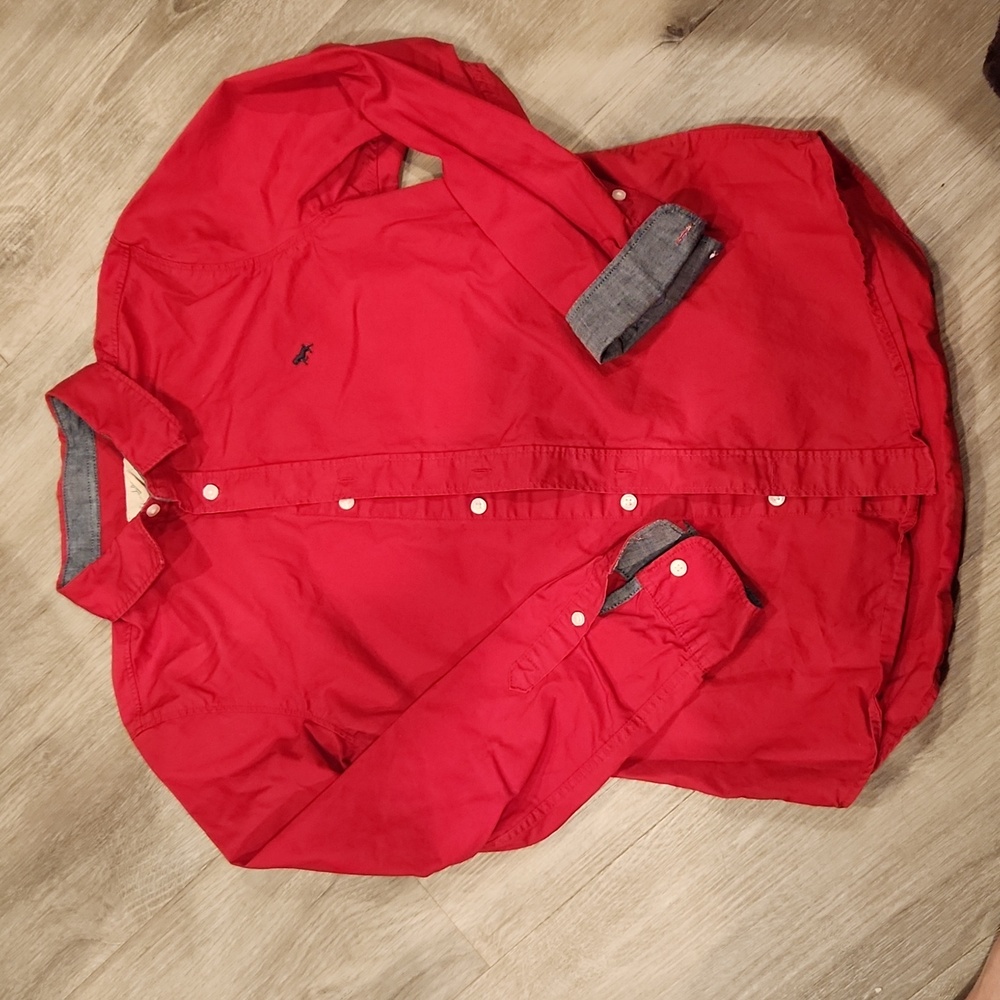 H&M boys red button down dress shirt size 11-12years